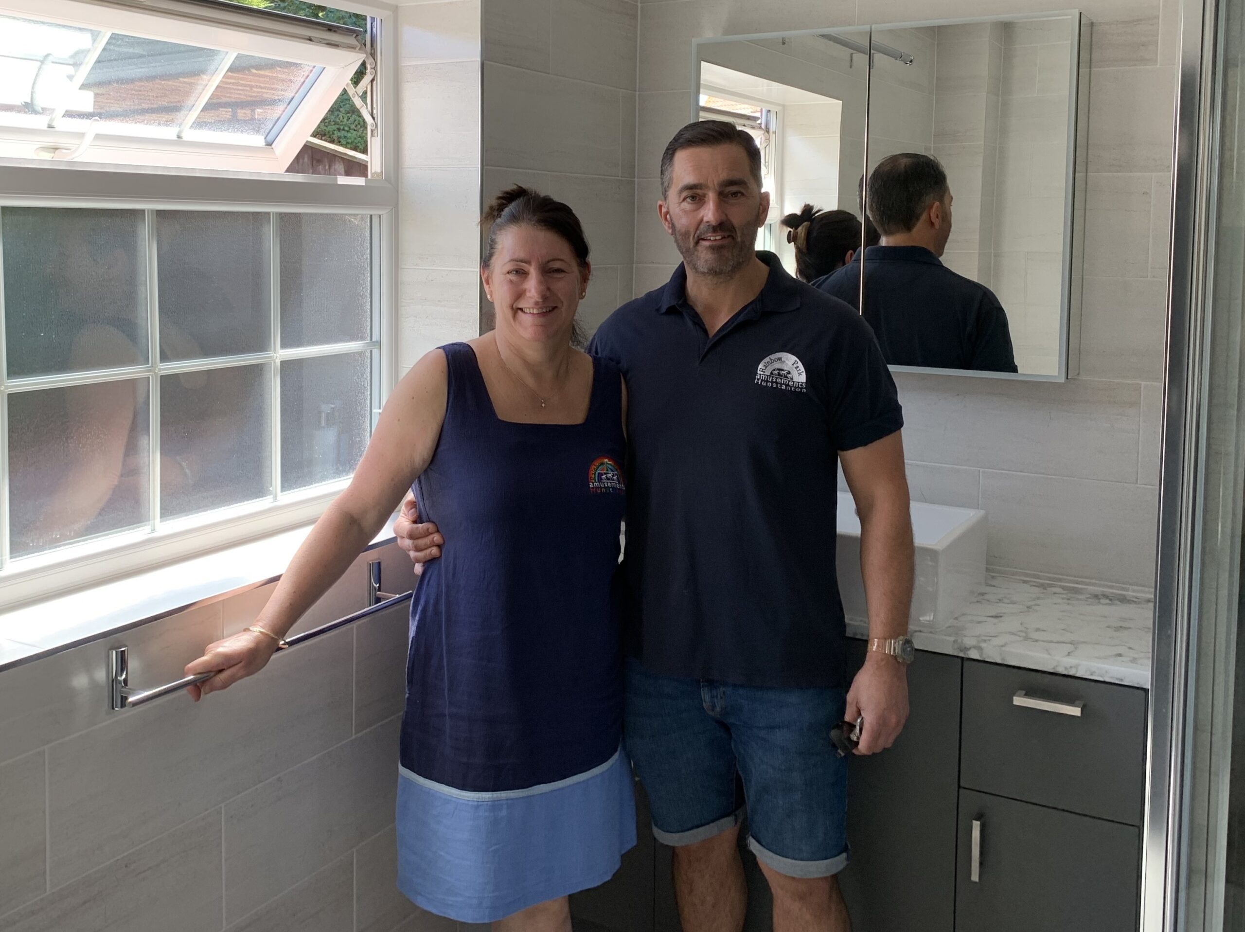 Happy customers in Heacham, Norfolk after full bathroom design supply & installation service,.